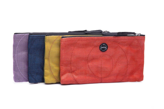 Router zip pouch in multiple net colours