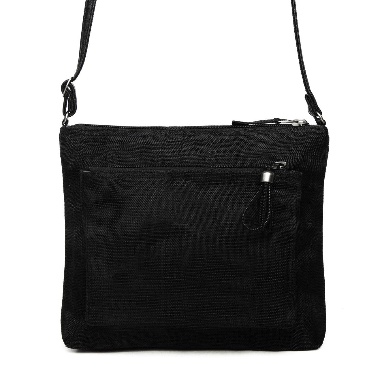 Bustle crossbody bag in black net