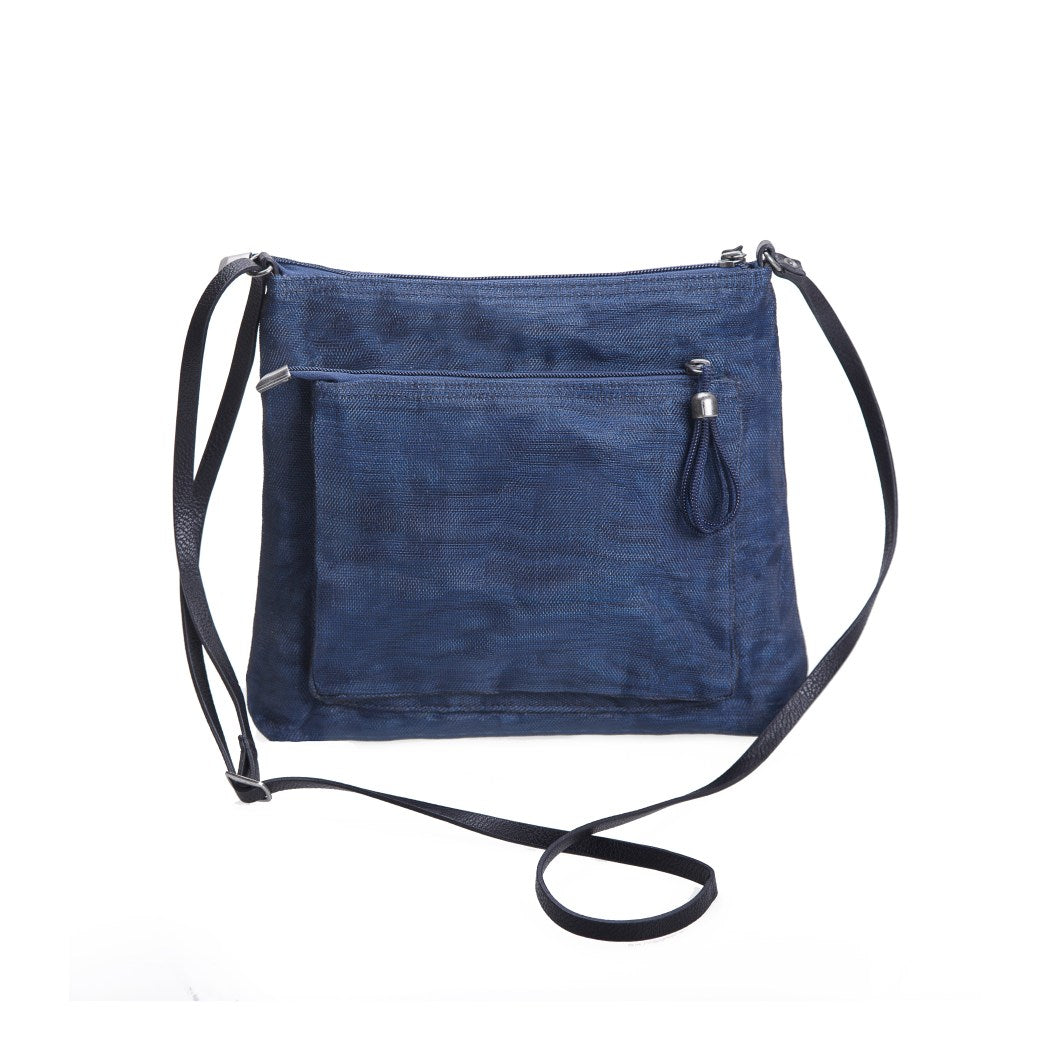 Bustle crossbody bag in dark blue net