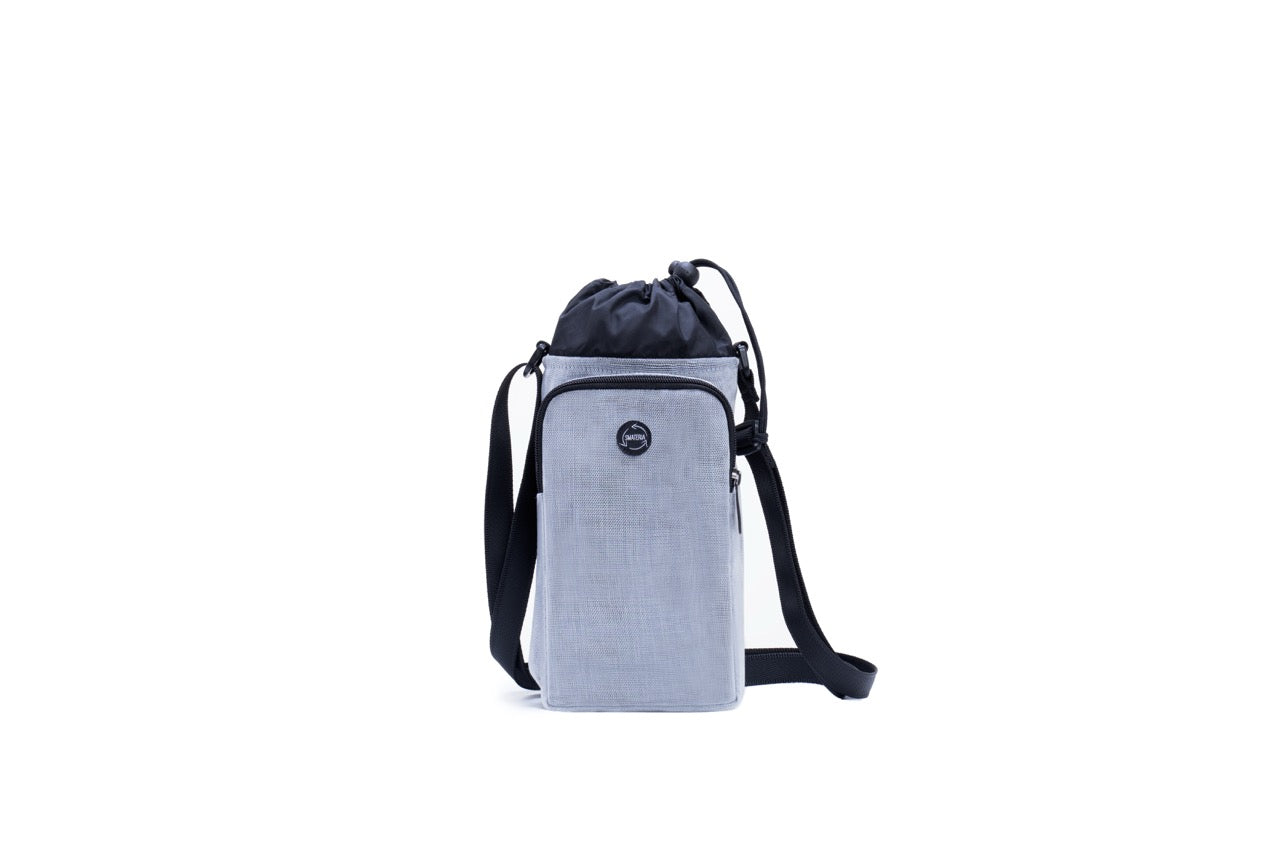 Smateria crossbody water bottle bag in Silver