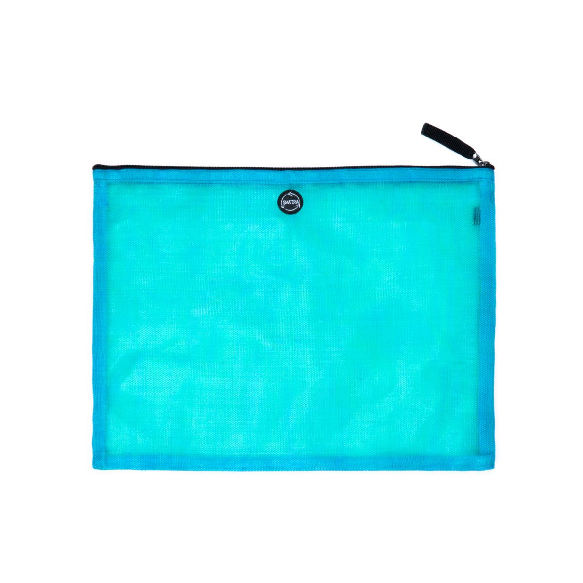 Alpha pouch in transparent petrol blue