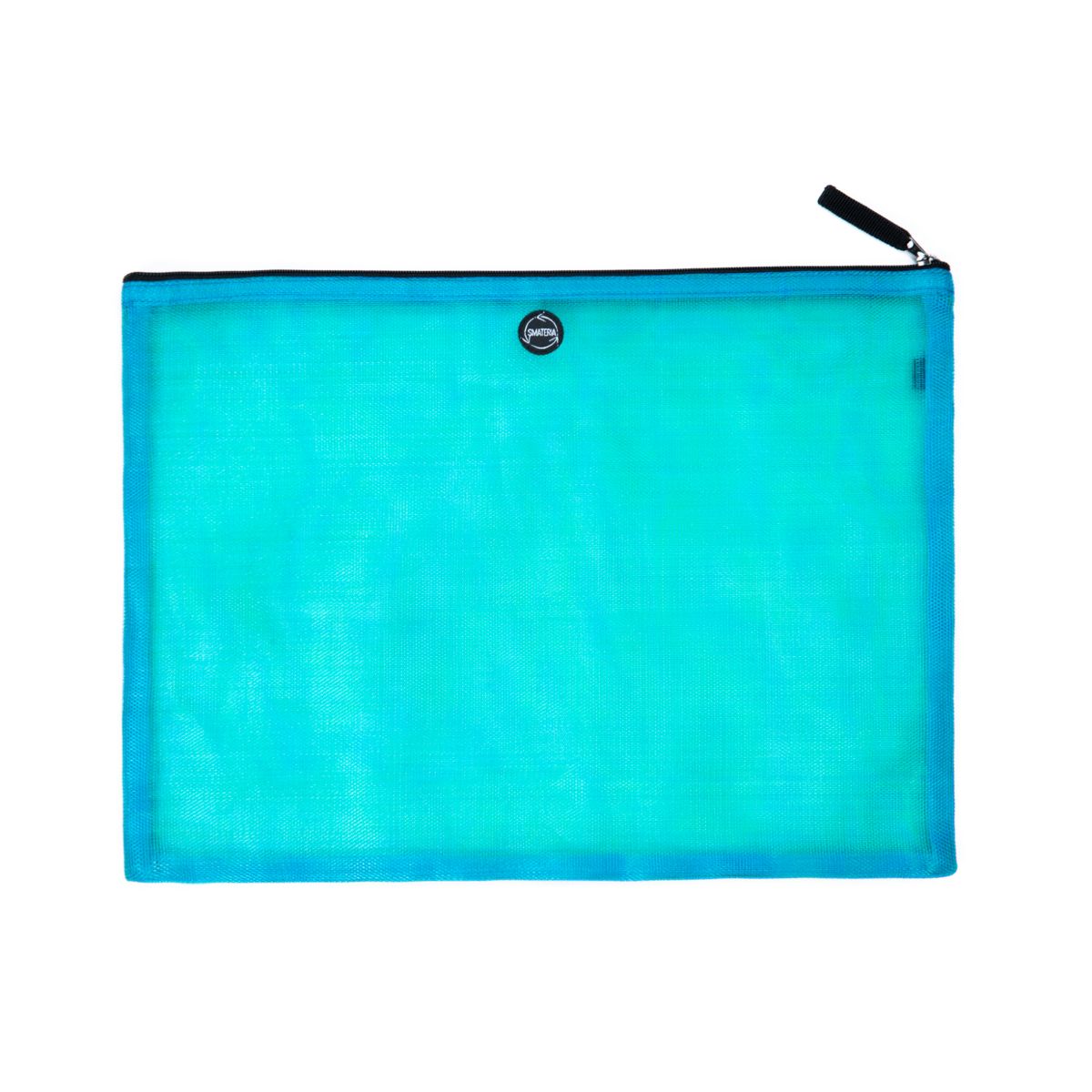 Alpha pouch in transparent petrol blue