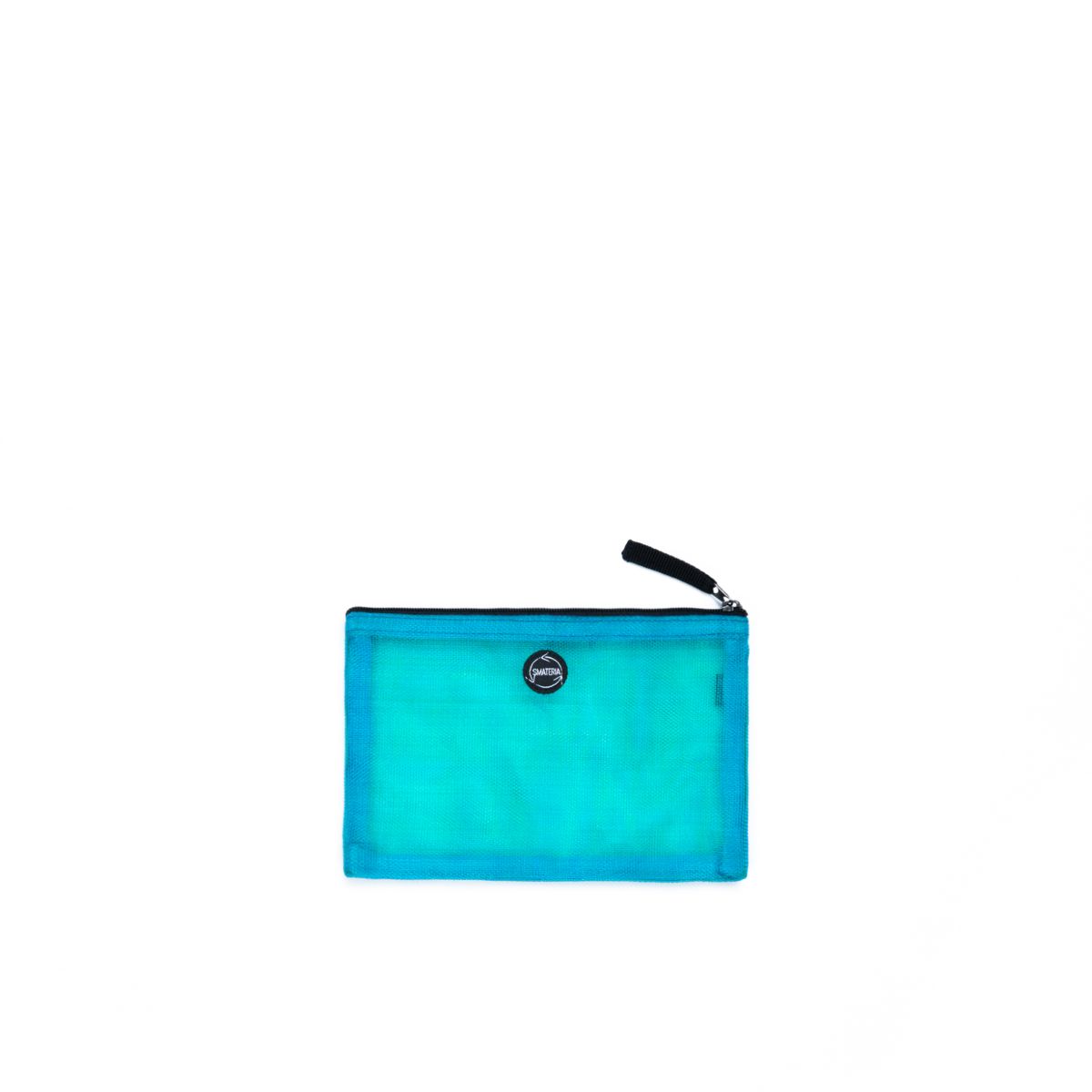 Alpha pouch in transparent petrol blue