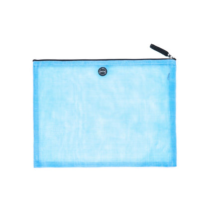 Alpha pouch in transparent blue