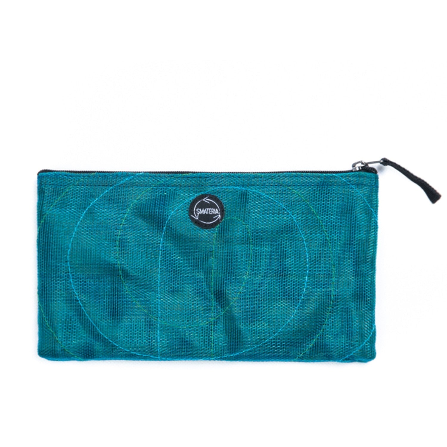 Smateria router zip pouch in petrol blue