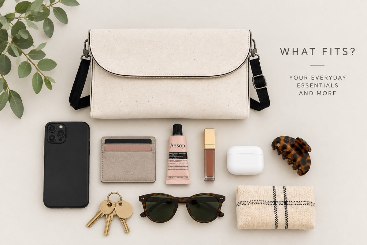 Instinct lightweight recycled crossbody bag with phone, wallet, keys and everyday essentials